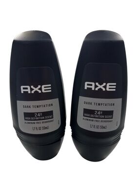 AXE Dark Temptation Deodorant Roll On 2 Pack 1.7oz Aluminum Free 24H Scent Men